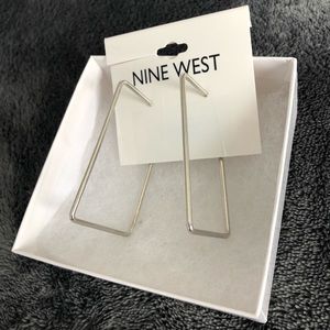 Nine West rectangular hoop earrings